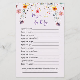 Wildblommor Prayers for Baby Shower Games
