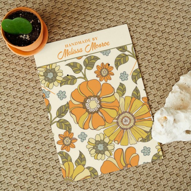 Wildblommor Retro Necklace Earring Jewelry Visning Visitkort (Skapare uppladdad)
