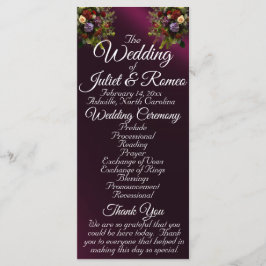 Wildblommor & Ribbon - Lila Bröllop Program