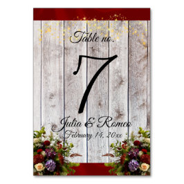 Wildblommor, Ribbon & Ljus - Röd Bordsnummer