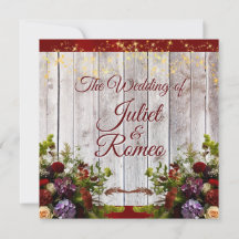 Wildblommor, rödband och Ljus Bröllop