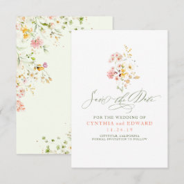 Wildblommor Romantic Spara datumet