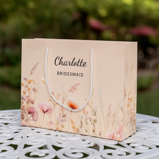Wildblommor rosa beige bridesmaid namn (Skapare uppladdad)