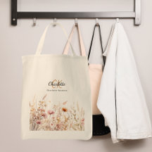 Wildblommor rosa beige monogram namn