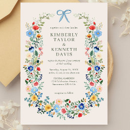 Wildblommor Rustic Garden Wedding bjudande Inbjudningar