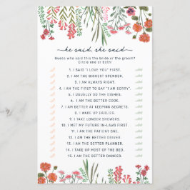 Wildblommor sa att hon sa möhippa-spel