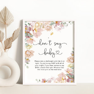 Wildblommor Säg inte att babyduschspel Poster
