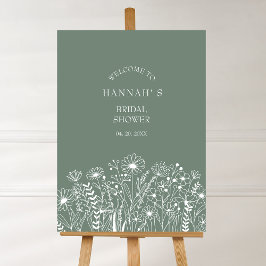 Wildblommor Sage Grönt Möhippa Välkommen Poster