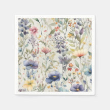 Wildblommor Skriv ut Napkins