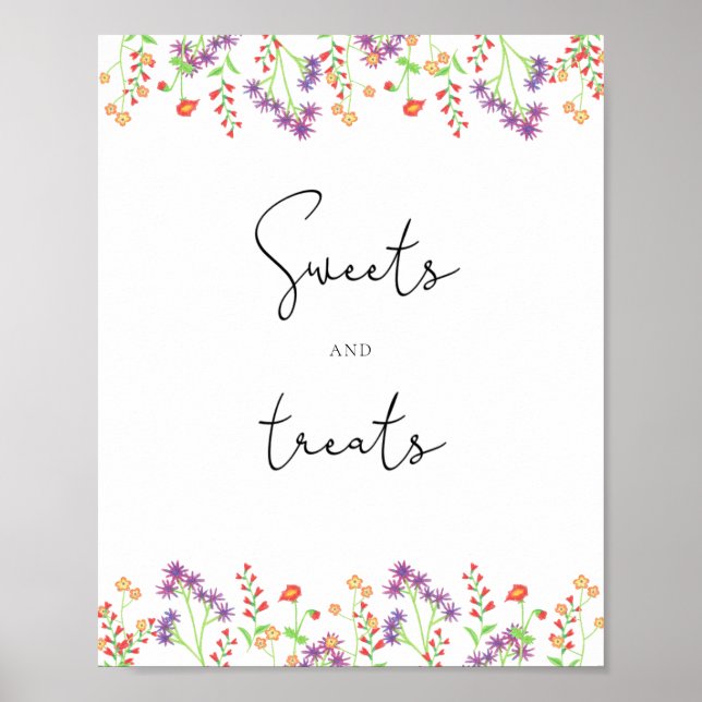 Wildblommor sötar och behandlar babydusch poster (Framsidan)