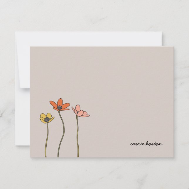 Wildblommor Stationery Anteckningskort (Framsida)