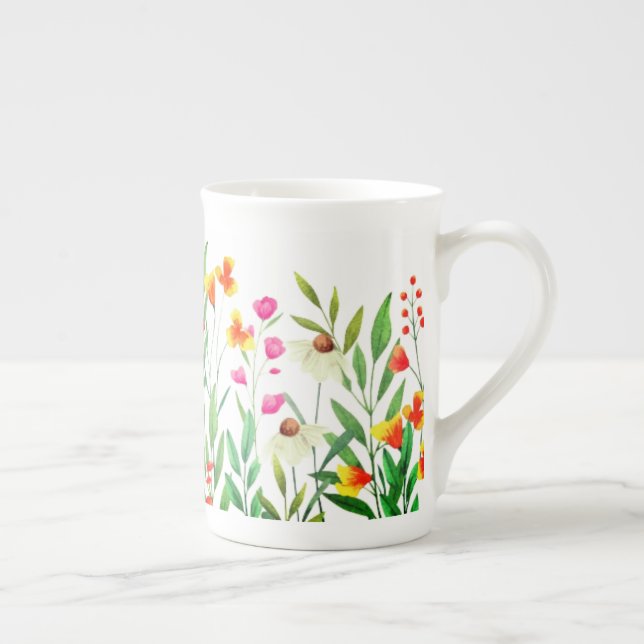 Wildblommor Sublication Benporslin Mugg (Höger)