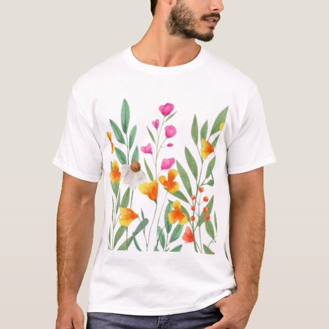 Wildblommor Sublication T Shirt (Framsida)
