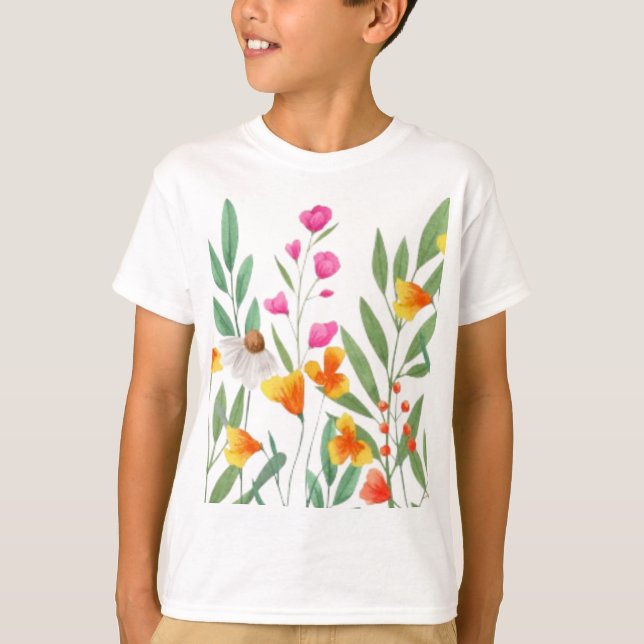 Wildblommor Sublication T Shirt (Framsida)