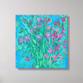Wildblommor Summer Flowers Bouquet Blommigt Painti Canvastryck