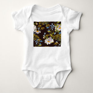 Wildblommor: Svart bakgrundsfärg T Shirt