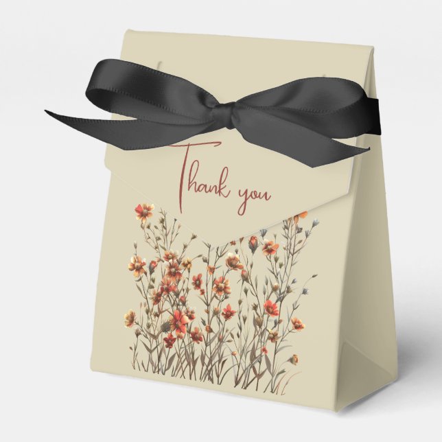 Wildblommor Tack Bröllop Gift Presentaskar (Framsidan Sidan)
