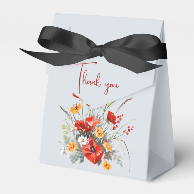 Wildblommor Tack Bröllop Gift Presentaskar (Framsidan Sidan)