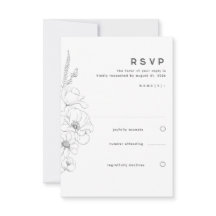 Wildblommor Teckning Elegant Minimal Bröllop OSA