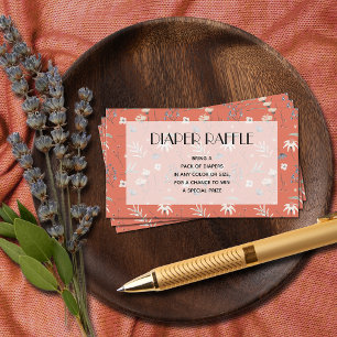 Wildblommor Terracotta Baby Shower Raffle Tilläggskort