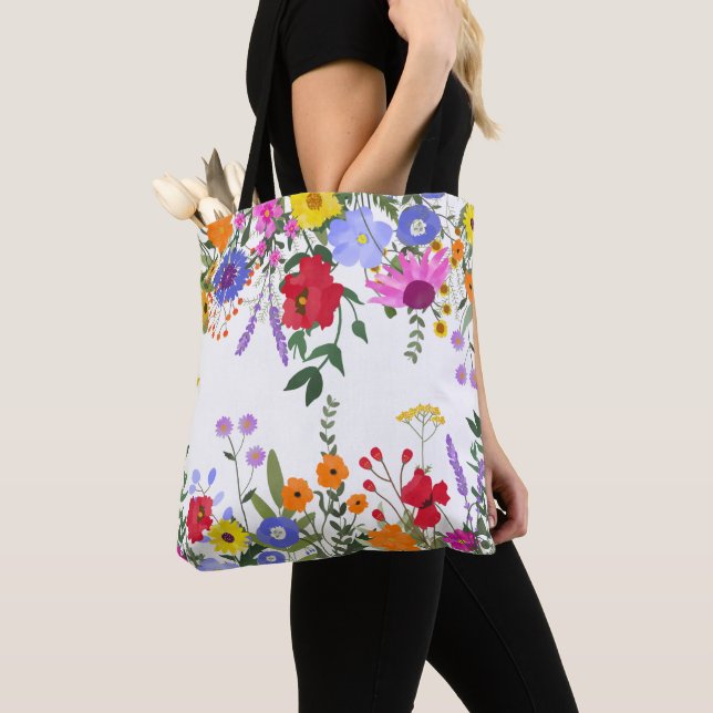 Wildblommor Tote Bag Tygkasse (Närbild)