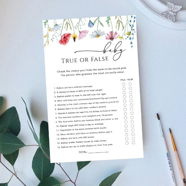 Wildblommor True eller False Baby Game (Skapare uppladdad)