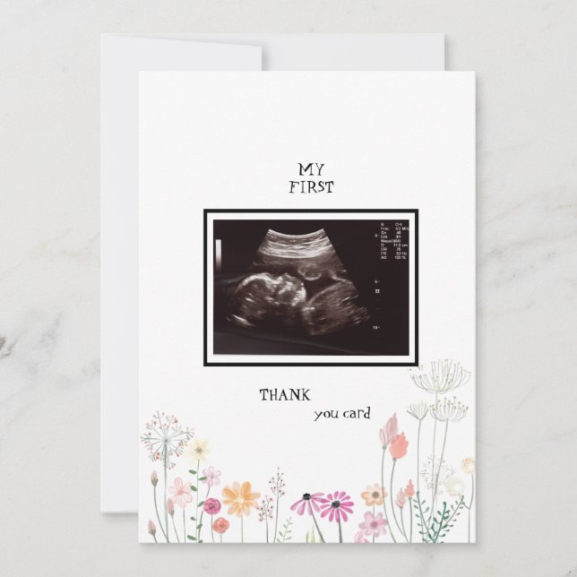 Wildblommor Ultrasound Photo Tack Funny Kort (Framsida)