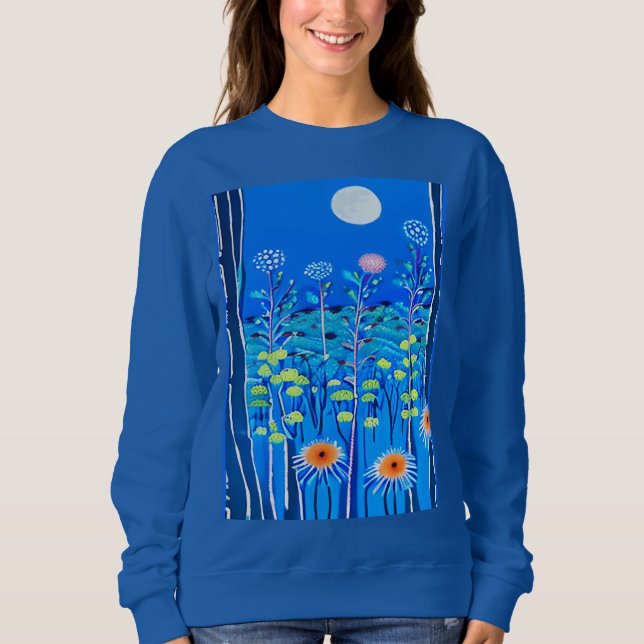 Wildblommor under en hel måne t shirt (Framsida)