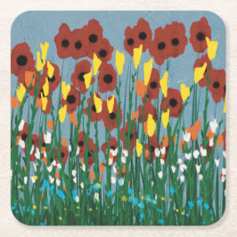 Wildblommor Underlägg Papper Kvadrat