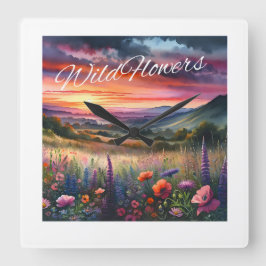 "Wildblommor" väggklocka
