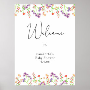 Wildblommor Välkommen Poster