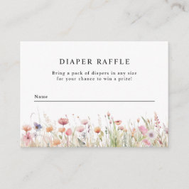 Wildblommor | Vår Baby Shower Diaper Raffle Tilläggskort
