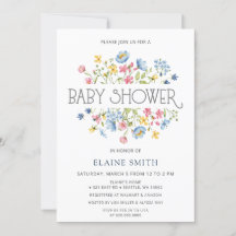 Wildblommor Vår Blommar Blommigt Baby Shower