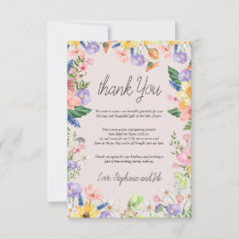 Wildblommor Vår Watercolor Baby-duschen Tack