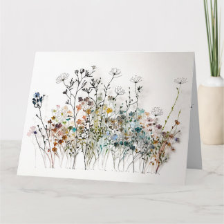 Wildblommor - vattenfärg kort