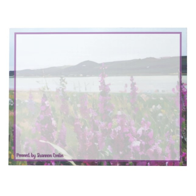 Wildblommor vid floden - Anpassningsbar Stationery Anteckningsblock (Framsida)
