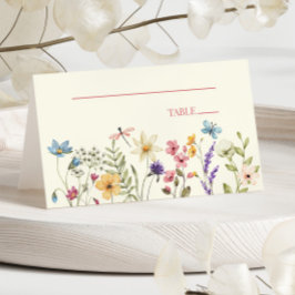 Wildblommor Vild Flowers Blommigt Bröllop Placeringskort