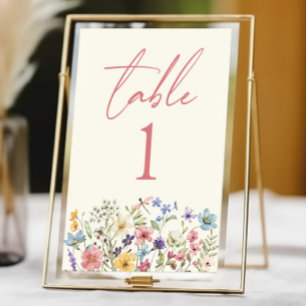 Wildblommor Vild Flowers Blommigt Garden Wedding Bordsnummer