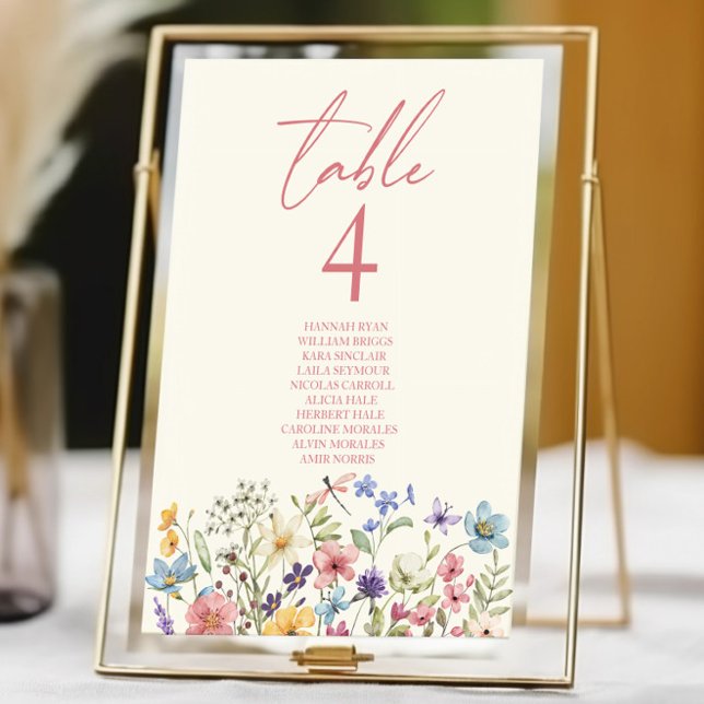 Wildblommor Vild Flowers Blommigt Garden Wedding Bordsnummer (Skapare uppladdad)