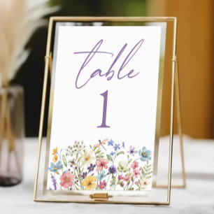 Wildblommor Vild Flowers Blommigt Garden Wedding Bordsnummer