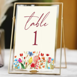 Wildblommor Vild Flowers Blommigt Garden Wedding Bordsnummer