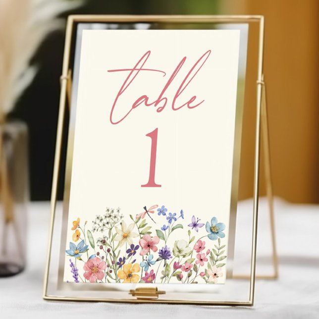 Wildblommor Vild Flowers Blommigt Garden Wedding Bordsnummer (Skapare uppladdad)