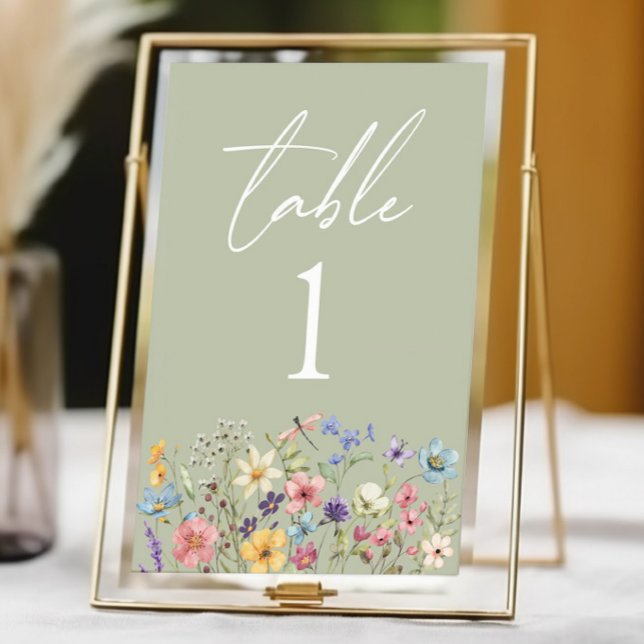 Wildblommor Vild Flowers Blommigt Garden Wedding Bordsnummer (Skapare uppladdad)