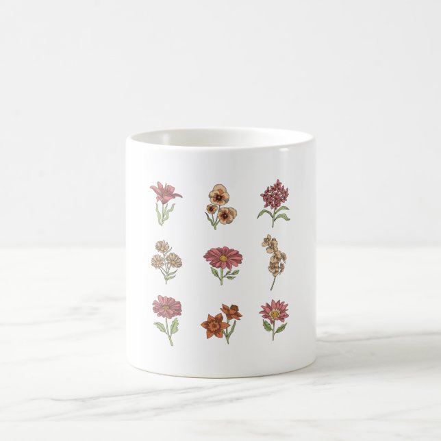 Wildblommor Vintage Flowers Botanical Kaffemugg (Center)
