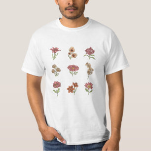 Wildblommor Vintage Flowers Botanical T Shirt