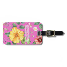 Wildblommor Vintage Teckning / Chick, Rosa