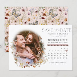 Wildblommor Watercolor Blommigt Calendar & Photo Spara Datumet
