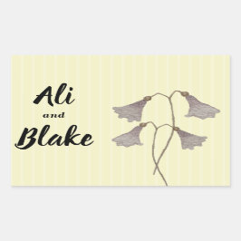 Wildblommor Watercolor Botanical Flowers Rektangulärt Klistermärke