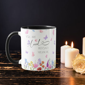 Wildblommor Watercolor Christian Bible Verse Mugg