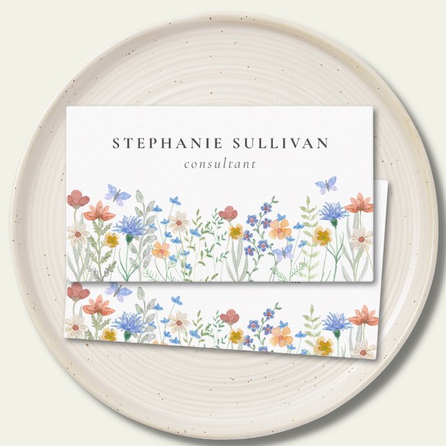 Wildblommor Watercolor Consultant Visitkort (Skapare uppladdad)